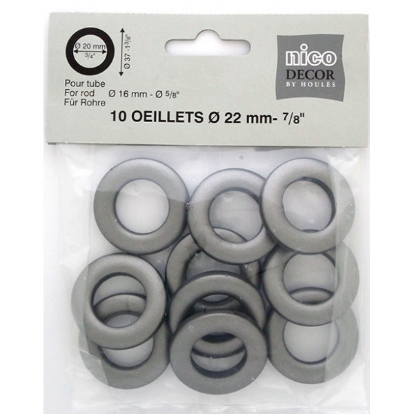 10 Oeillets à clipser Granit Ø 20mm