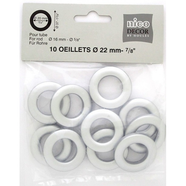 10 Oeillets à clipser Ø 20mm Noir