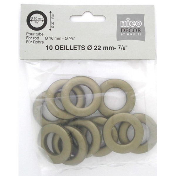 10 Oeillets à clipser Bronze Ø 20mm