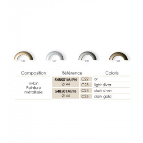 Œillets Argent clair métallisé  clip Ø 44mm