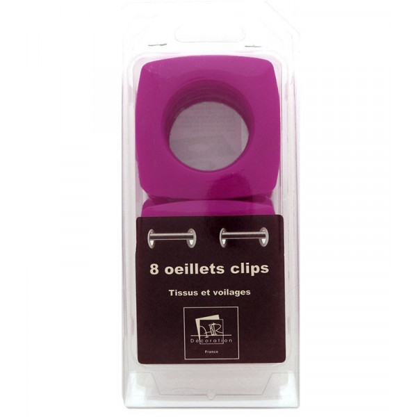 Œillets carré Ø 40mm Fuchsia Glossy à clips