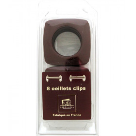 Œillets carré Ø 40mm chocolat Glossy à clipser