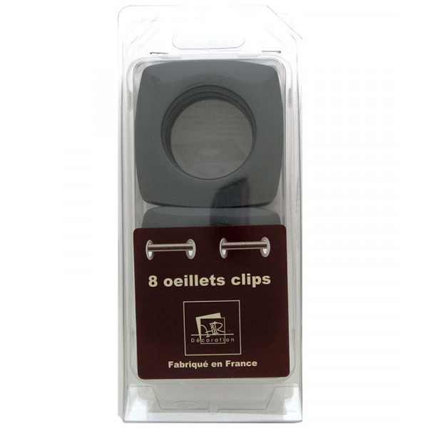 Œillets carré Ø 40mm Gris Glossy à clipser