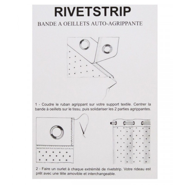 Bande à Oeillet Blanc Cassé - Auto-agrippante RIVETSTRIP