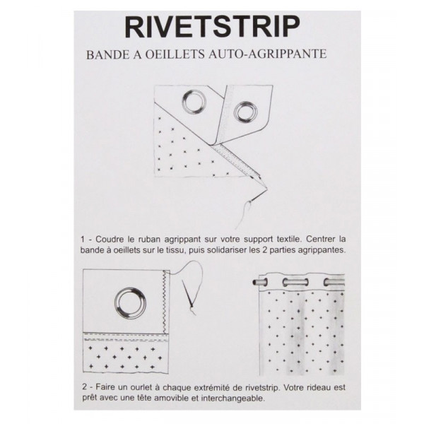 Bande à Oeillets Gris foncé - Auto-agrippante RIVETSTRIP